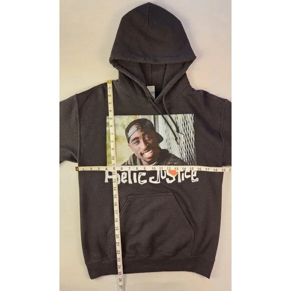 Tupac Shakur 2pac Poetic Justice Hoodie Mens Size Small Sweatshirt - Picture 2 of 8